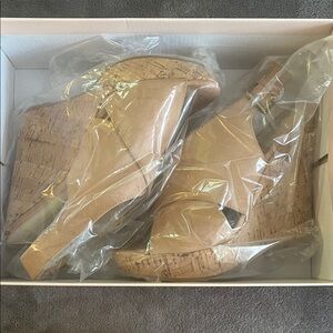 Chinese Laundry Tan Cork Wedges